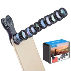Apexel APL-DG10 optical lens 10 in 1 high quality optical lens kit with universal clip for phone