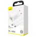 Baseus GaN2 Quick Charger C+U 45W EU Type-C to Type-C 60W 20V/3A 1M White CCGAN-Q02