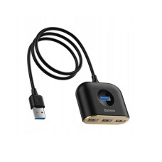 Baseus CAHUB-AY01 Square round 4 in 1 USB HUB Adapter(USB3.0 TO USB3).0*1+USB2.0*3) 1m Black
