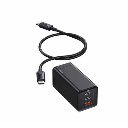Baseus CCGAN2P-B01 GaN2 Pro Quick Charger 2C+U 65W CN Black With Baseus Xiaobai series fast charging Cable Type-C to Type-C 100W(20V/5A) 1m Black