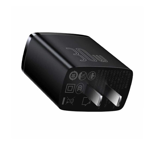BASEUS Compact Quick Charger Portable 2U+C Three Ports 30W Wall Charging Adapter EU Plug