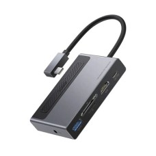 BASEUS Magic Multifunctional 6 Ports Type-C Expansion Hub with Retractable Clip – Grey CAHUB-DA0G