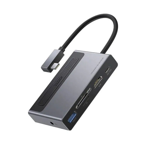 BASEUS Magic Multifunctional 6 Ports Type-C Expansion Hub with Retractable Clip – Grey CAHUB-DA0G