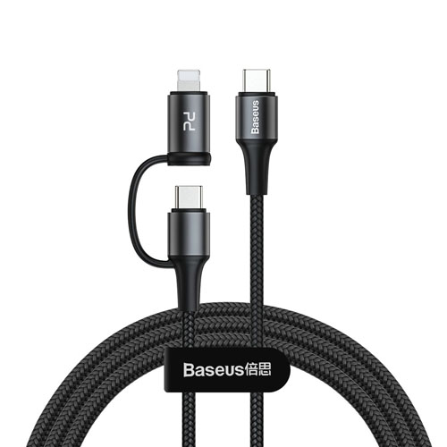 Baseus 2-in-1 Twins Cable Type-C to Type-C 60W + Lightning