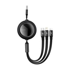 Baseus 66W Bright Mirror One-for-three Retractable Data Cable USB to M+L+C