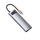 BASEUS Metal Gleam Series 8-in-1 Multifunctional Type-C HUB Docking Station CAHUB-CV0G – Dark Grey