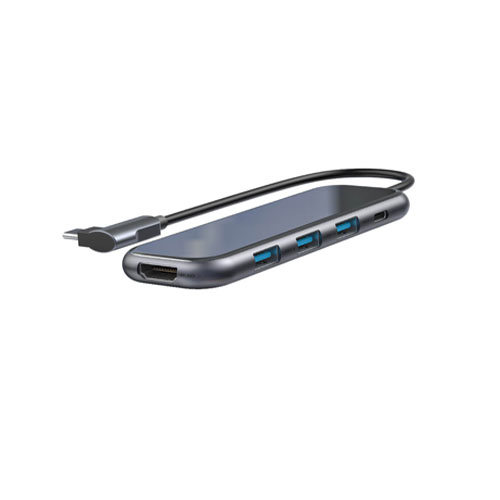 Baseus CAHUB-BZ0G Multi-functional HUB (Type-C to 3xUSB3.0+HD4K+PD) Gray