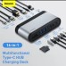 Baseus CAHUB-HG0G Working Station Four-Screen Multifunctional Type-C HUB Adapter（CN+EU+US)Dark gray