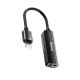 Baseus CALL52-S 3-in-1 iP Male to Dual iP & 3.5mm Female Adapter L52 Silver-black