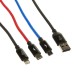 Baseus CAMLT-BSY01 Three Primary Colors 3-in-1 Cable USB For M+L+T 3.5A 1.2M Black
