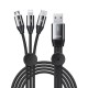 Baseus CAMLT-FX01 Car Co-sharing Cable USB For M+L+T 3.5A 1m Black