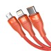 Baseus Two-for-three Fast Charging Flash Series 100W Data Cable – Orange