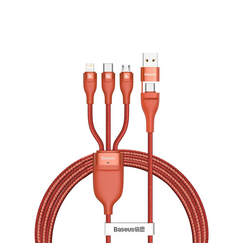 Baseus Two-for-three Fast Charging Flash Series 100W Data Cable – Orange