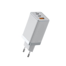 Baseus CCGAN2P-B02 GaN2 Pro Quick Charger 2C+U 65W EU White With Baseus Xiaobai series fast charging Cable Type-C to Type-C 100W(20V/5A) 1m White