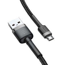 Baseus Cafule Cable Durable Nylon Braided Wire micro USB QC3.0 2.4A 1M black-grey (CAMKLF-BG1)