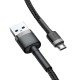 Baseus Cafule Cable Durable Nylon Braided Wire micro USB QC3.0 2.4A 1M black-grey (CAMKLF-BG1)