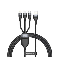 Baseus Flash Series 3-in-1 5A 40W Fast Charging Data Cable CA1T3-G1 Gray+Black