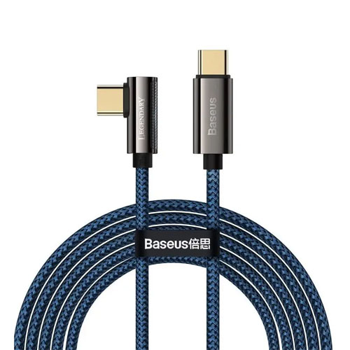 Baseus Legend Series Elbow Fast Charging Data Cable Type-C to Type-C 100W 1m Blue
