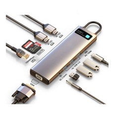 Baseus HUB Type-C CAHUB-CT0G Metal Gleam Series 11-in-1 Multifunctional Docking Station Space Gray