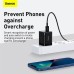 Baseus PD 20W Charger For Iphone 11 12 13 Series Super Si Pro Quick Charger 1C With Type-C to iPhone cable Black