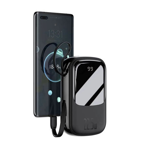 Baseus Qpow Digital Display quick charging power bank 20000mAh 22.5W With Type-C Cable Black PPQD-I01