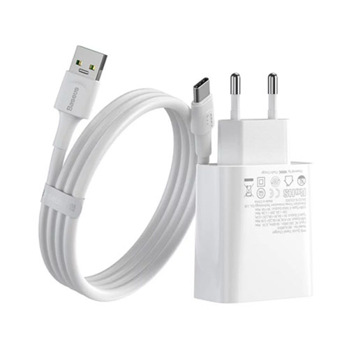 Baseus Speed PPS Quick Charger C+A 30W CN VOOC Edition With 1m 5A U-C Flash Cable White TZCCFS-G02