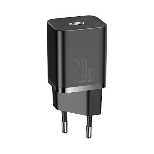 Baseus Super Si 1C fast wall charger USB Type C 20 W Power Delivery black EU (CCSUP-B01)