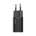Baseus TZCCSUP-L01 Super Si Quick Charger 1C 25W EU Sets Black With Type-C to Type-C Cable 3A 1m Black