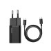 Baseus TZCCSUP-L01 Super Si Quick Charger 1C 25W EU Sets Black With Type-C to Type-C Cable 3A 1m Black