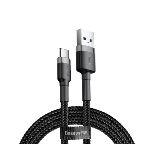 Baseus Cafule USB Data Cable For Type-C 2A 2M (CATKLF-CG1) – Gray & Black