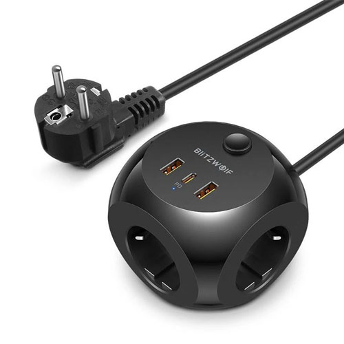 BlitzWolf BW-PC1 2500W Power Strip Socket USB Charger