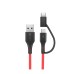 Blitzwolf BW-MT3 2 IN 1 Micro Usb(Android) and Type-C Cable Red