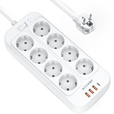Blitzwolf Bw-pc2 - Power Strip + Usb Quick Chargers, Total 2500w, Wall Mountable