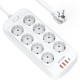 Blitzwolf Bw-pc2 - Power Strip + Usb Quick Chargers, Total 2500w, Wall Mountable