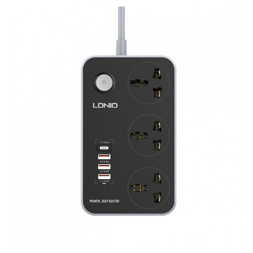 LDNIO SC3412 38W PD20W Power Strip 3 Socket Outlets and 3 QC 3.0 USB