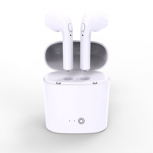 HBQ I7S Double Dual Mini Wireless Earphone With Power Case