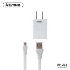 REMAX RP-U14 DATA CABLE TRAVEL USB CHARGER WITH 2.4A 1M MICRO / TYPE-C/ IPHONE