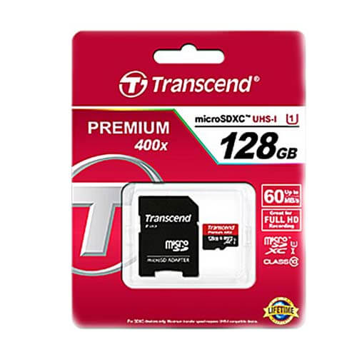 Transcend 128GB Micro SD Memory Card with Adapter