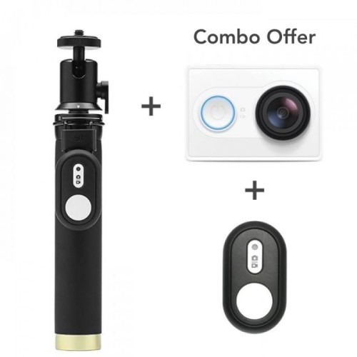YI 2K Action Camera + Bluetooth Selfie Stick Combo