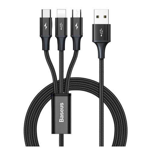 Baseus 3 in 1 Cable Rapid Series Fast Charging 3.5A Cable Iphone Micro Type-C
